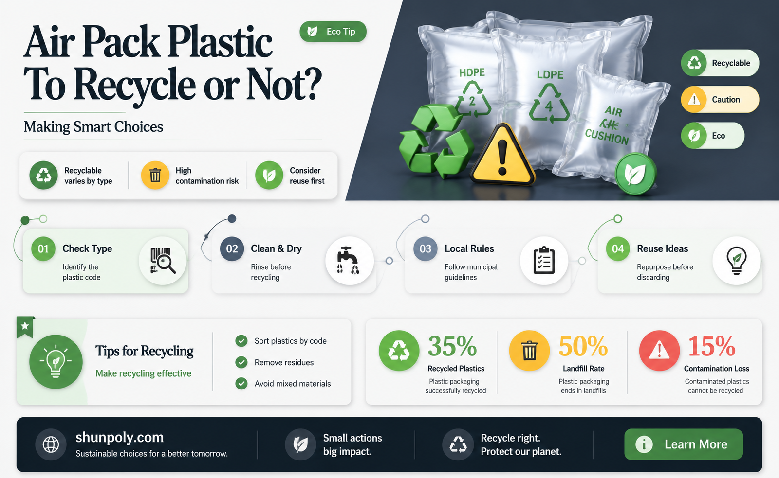 are plastic air packs recyclable