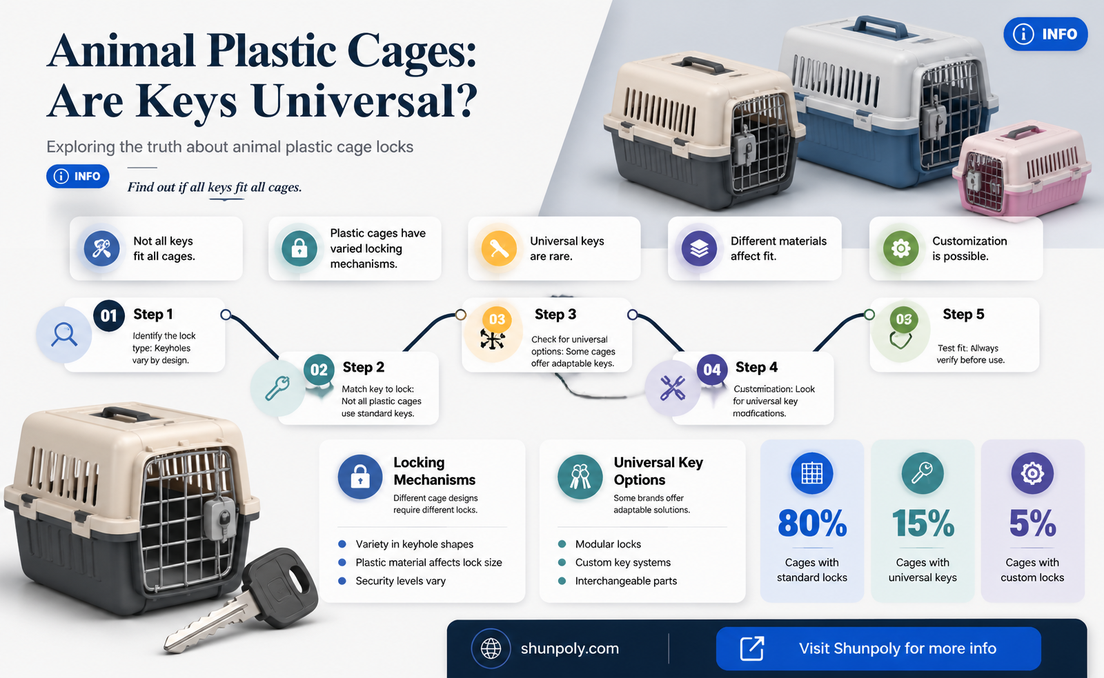 are animal plastic cages keys the same