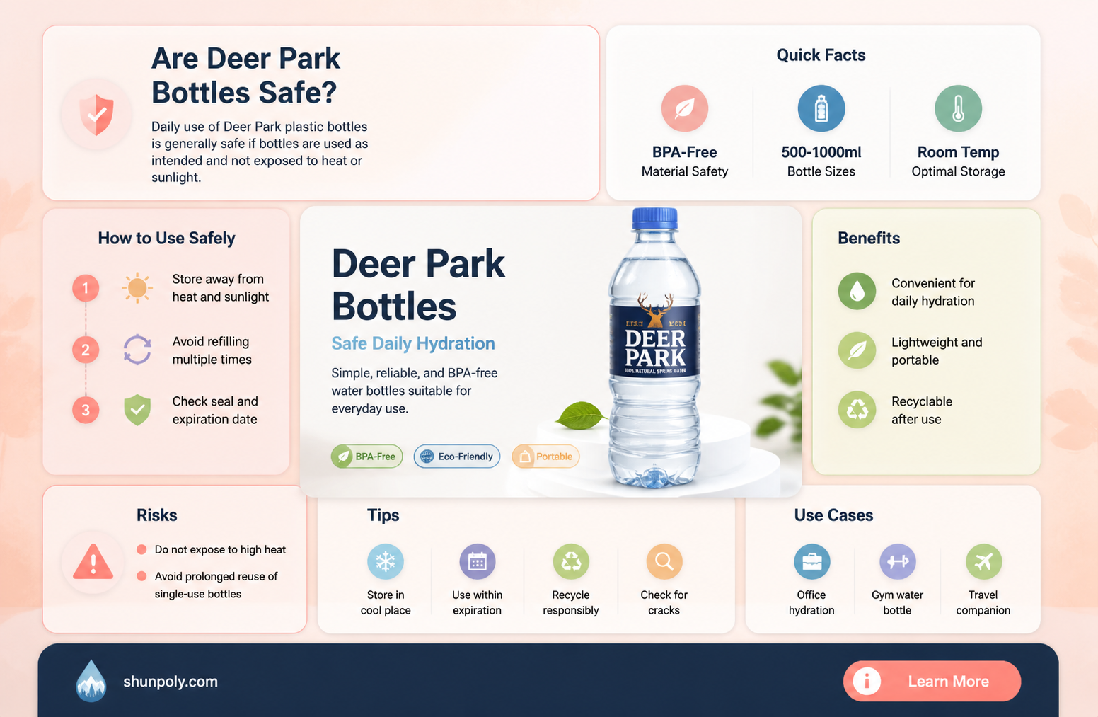 are deer park plastic water bottles safe