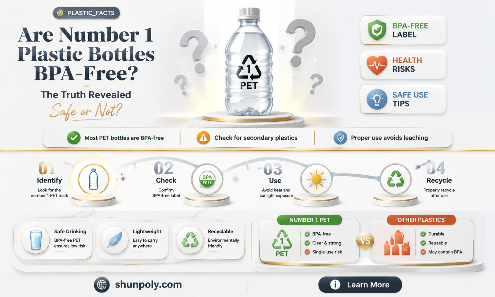 are number 1 plastic bottles bpa free