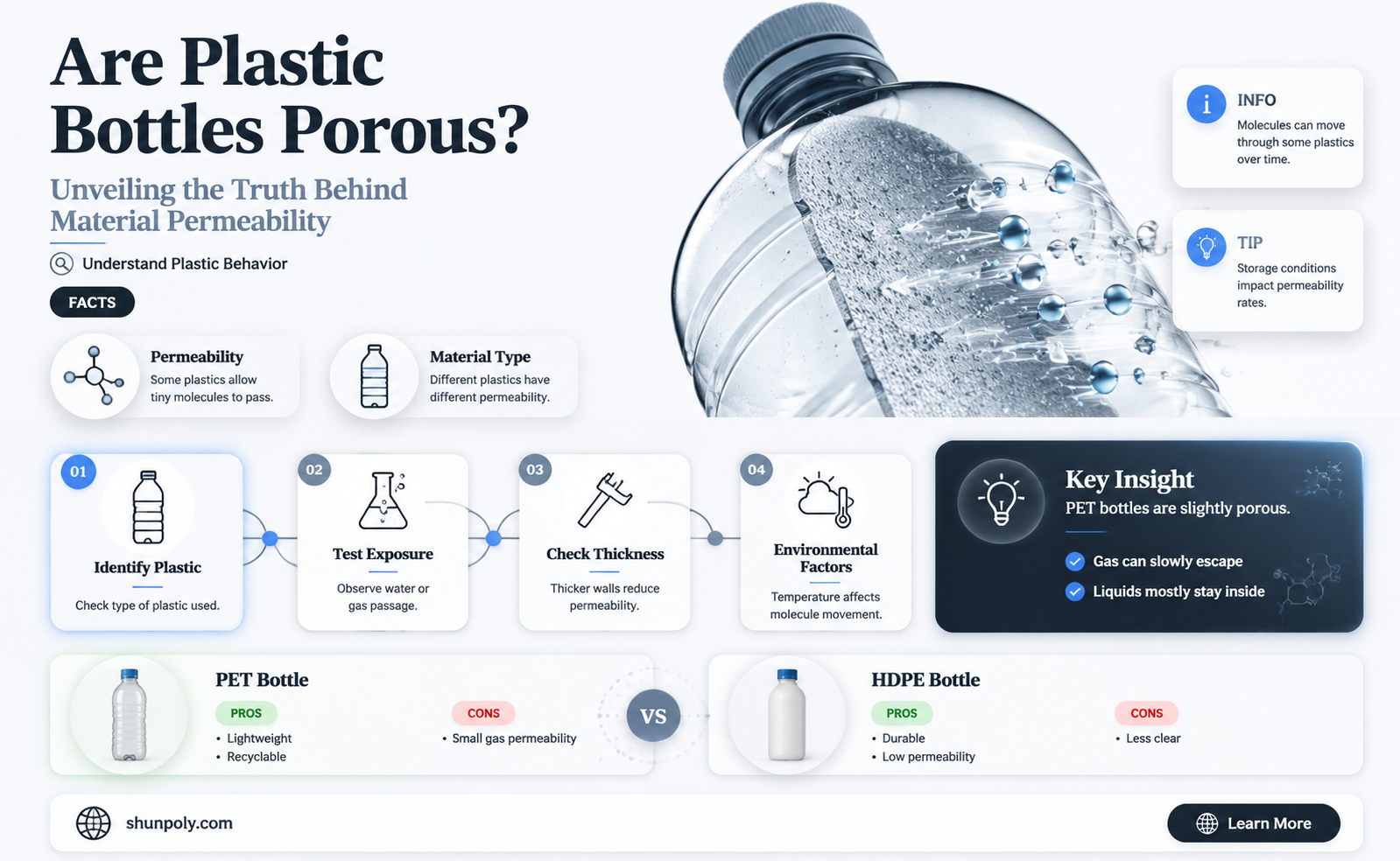 are plastic bottles porous