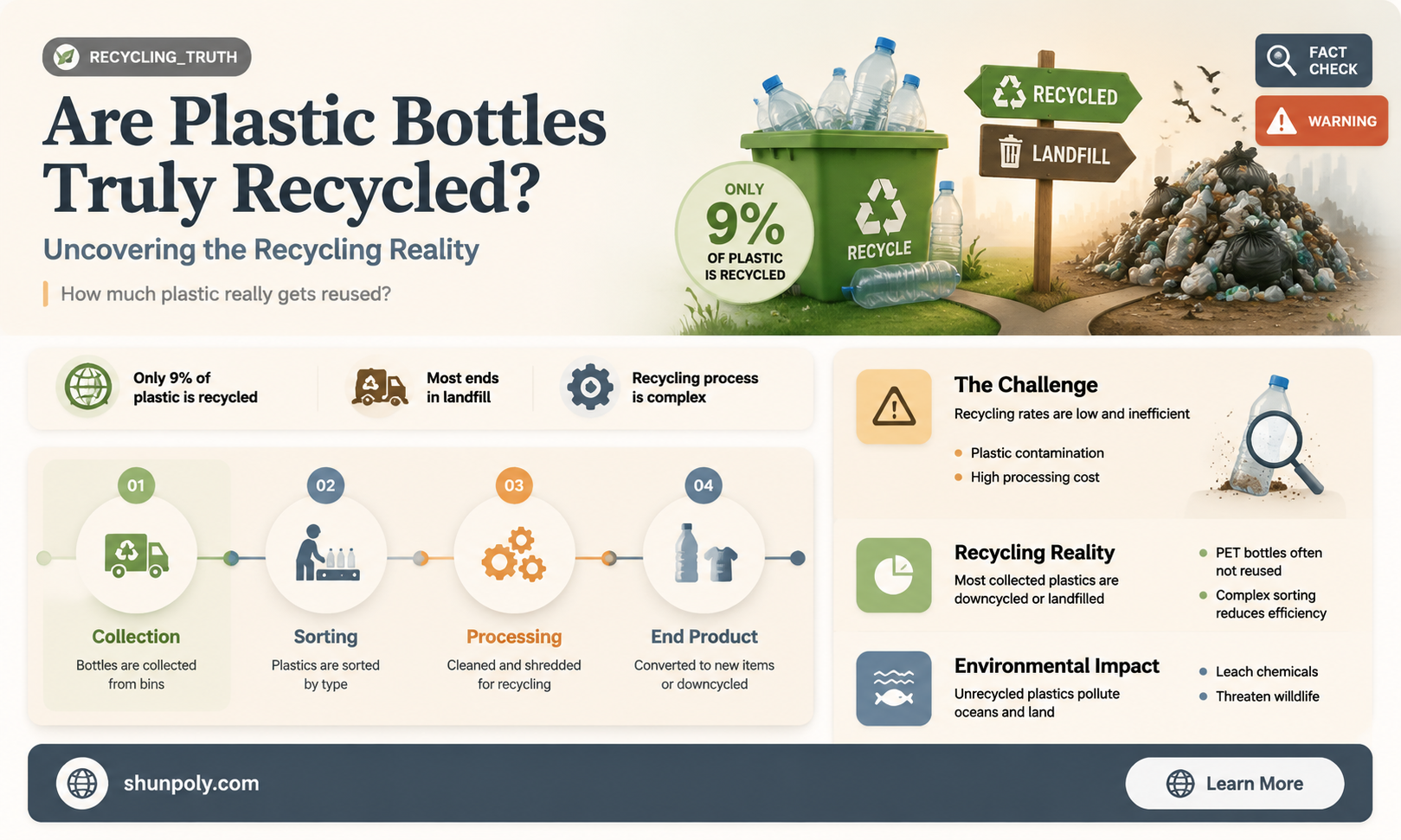 are plastic bottles really recycled