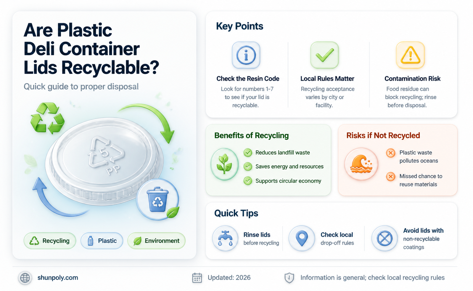 are flat plastic lids from deli containers recyunable