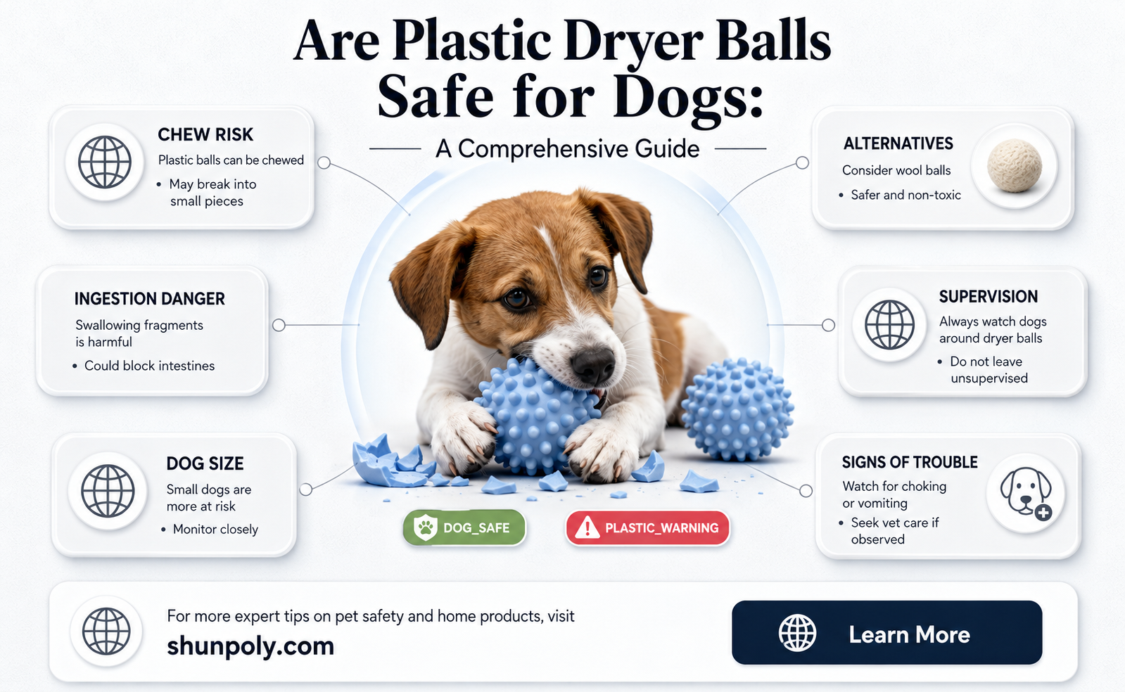are plastic dryer balls safe for dogs