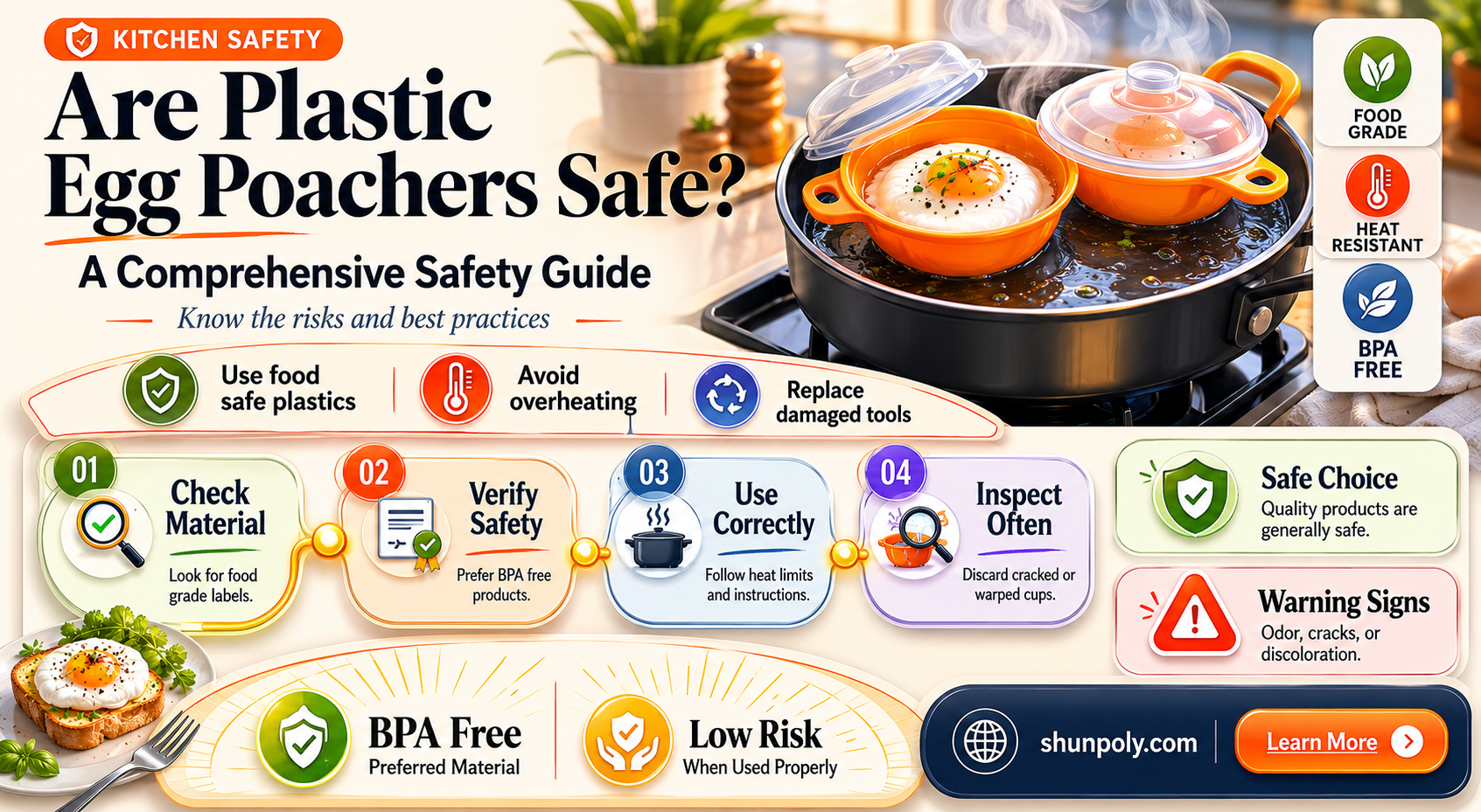 are plastic egg poachers safe