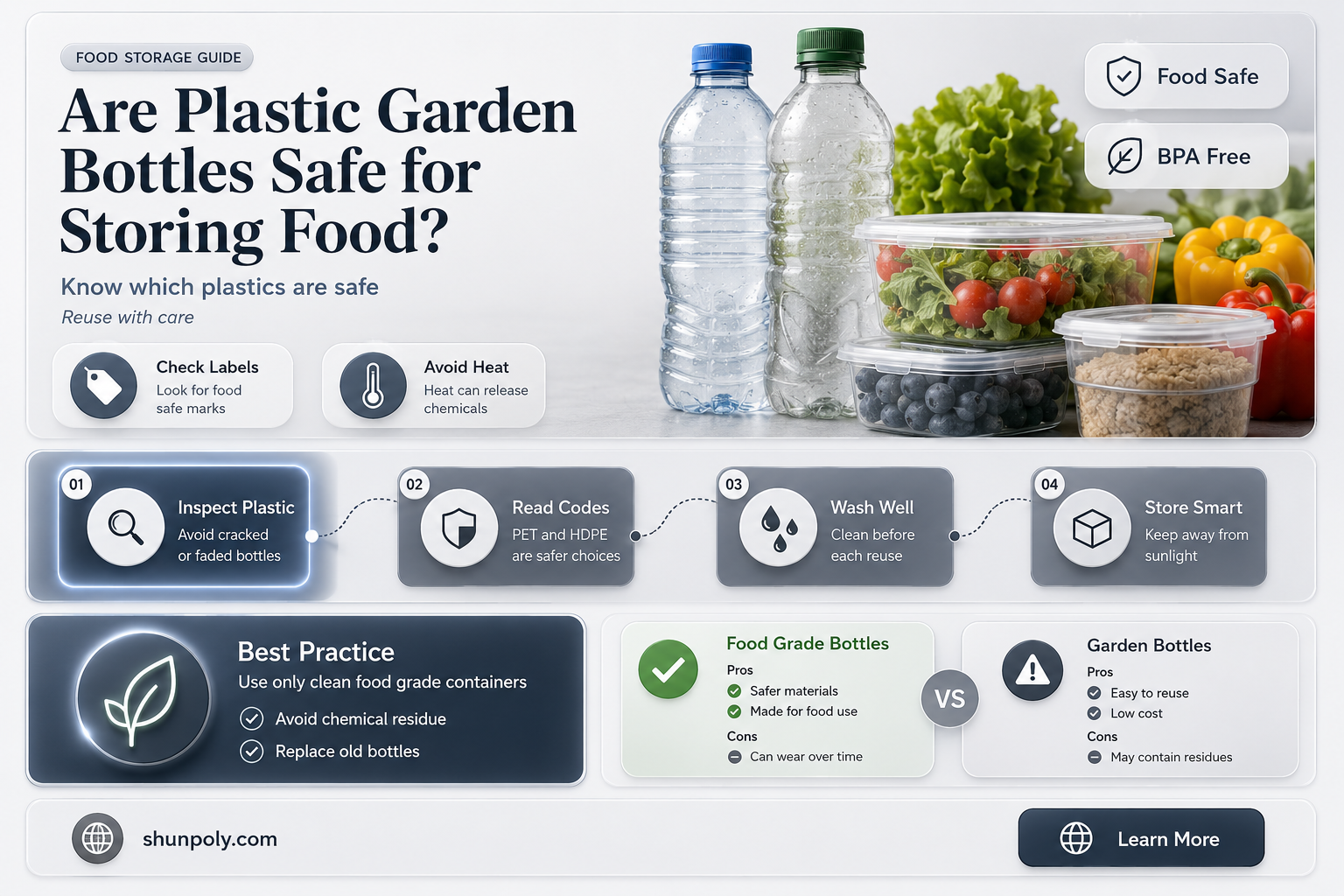 are plastic garden bottles safe for food