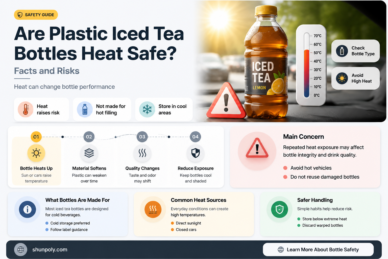 are plastic iced tea bottles heat safe