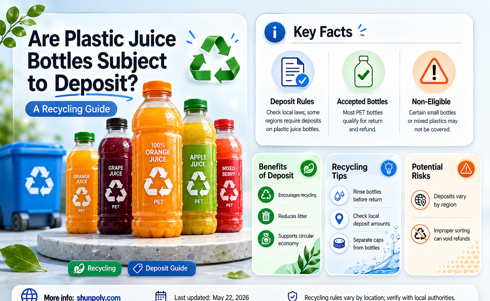 are plastic juice bottles subject to deposit