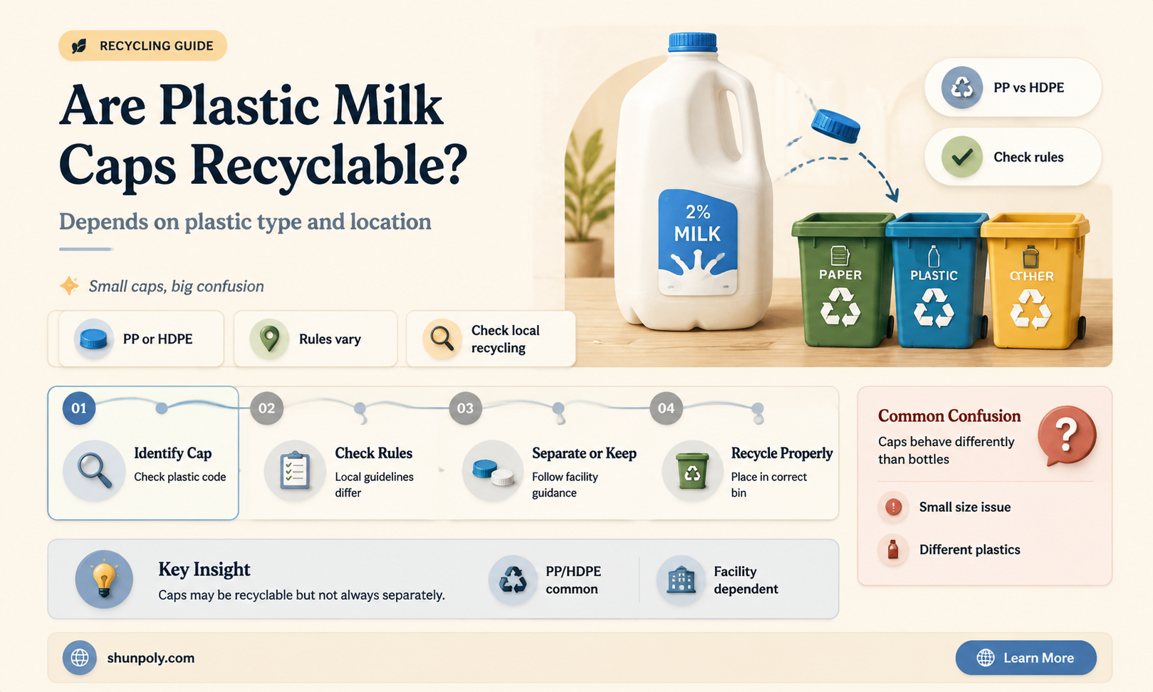 are plastic milk caps recyclable
