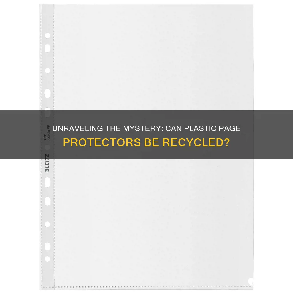 are plastic page protectors recyclable