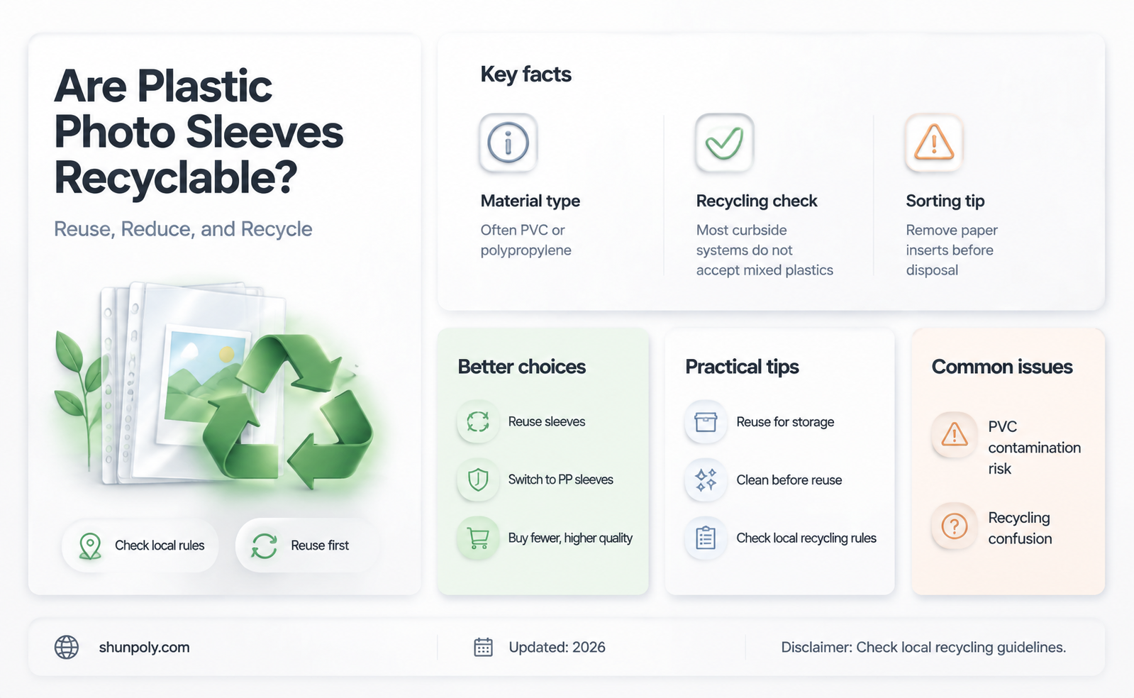 are plastic photo sleeves recyclable