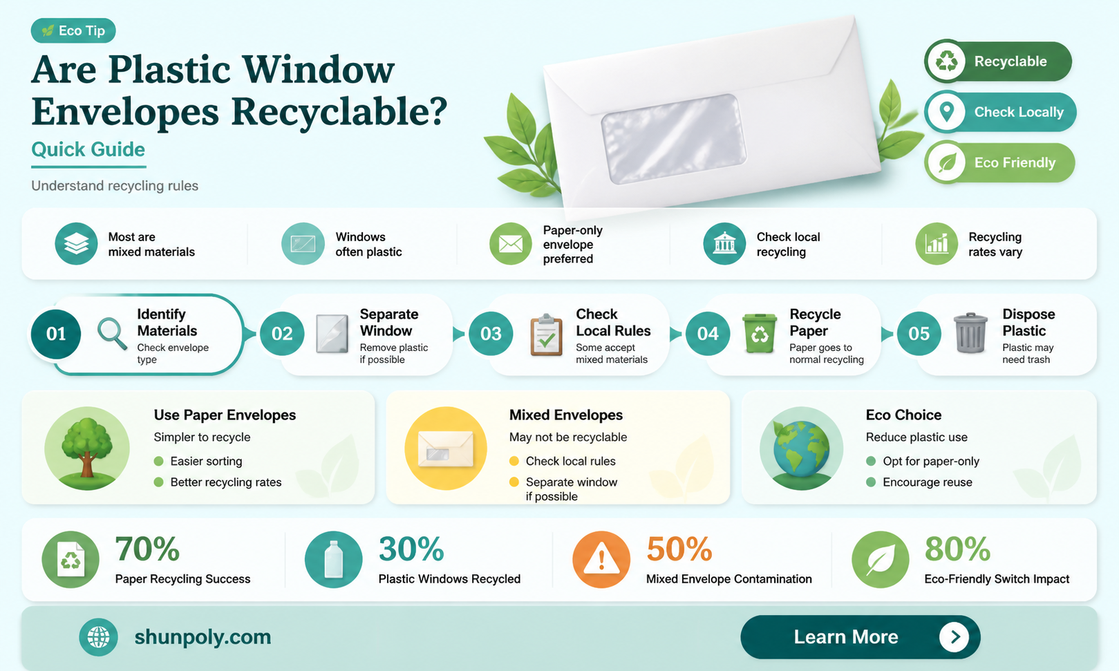 are evenlopes with plastic windows recycleable