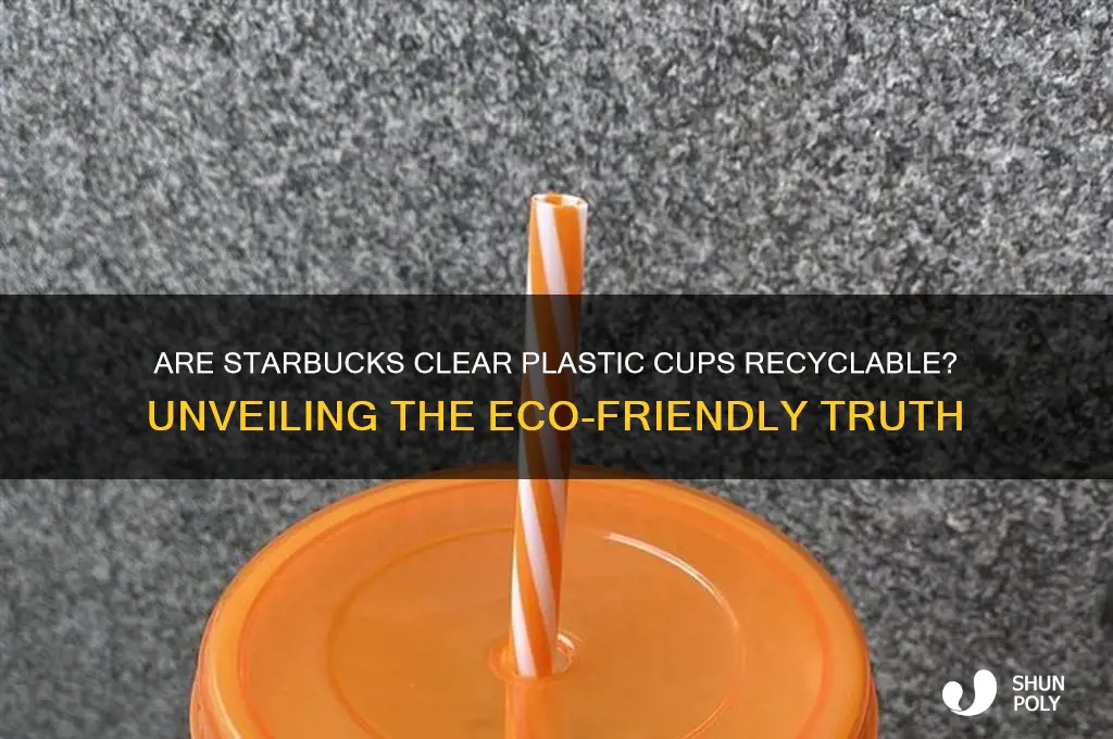 are starbucks clear plastic cups recyclable