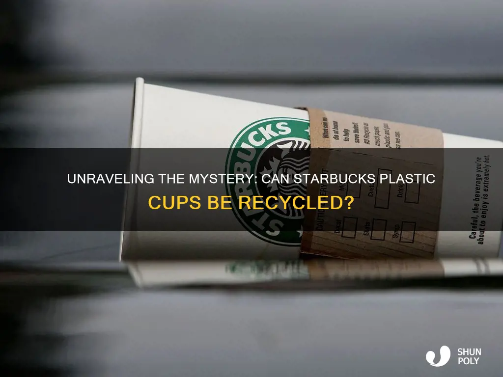 are starbucks plastic cups recyclable