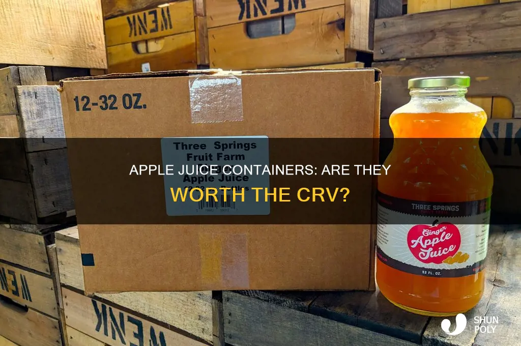 are tree top 64 ounce plastic apple juice containers crv