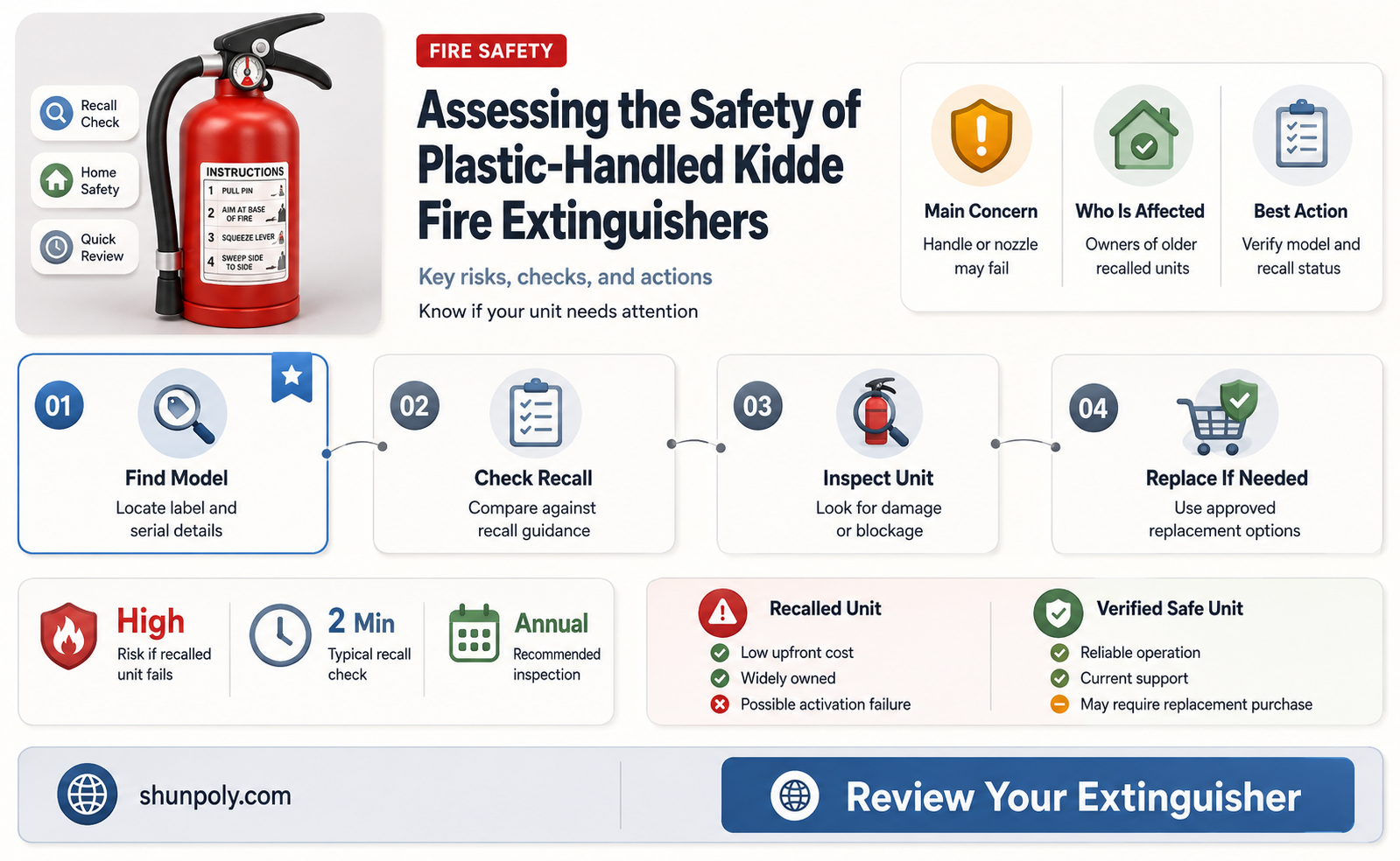 are plastic handle kidde fire extinguishers safe