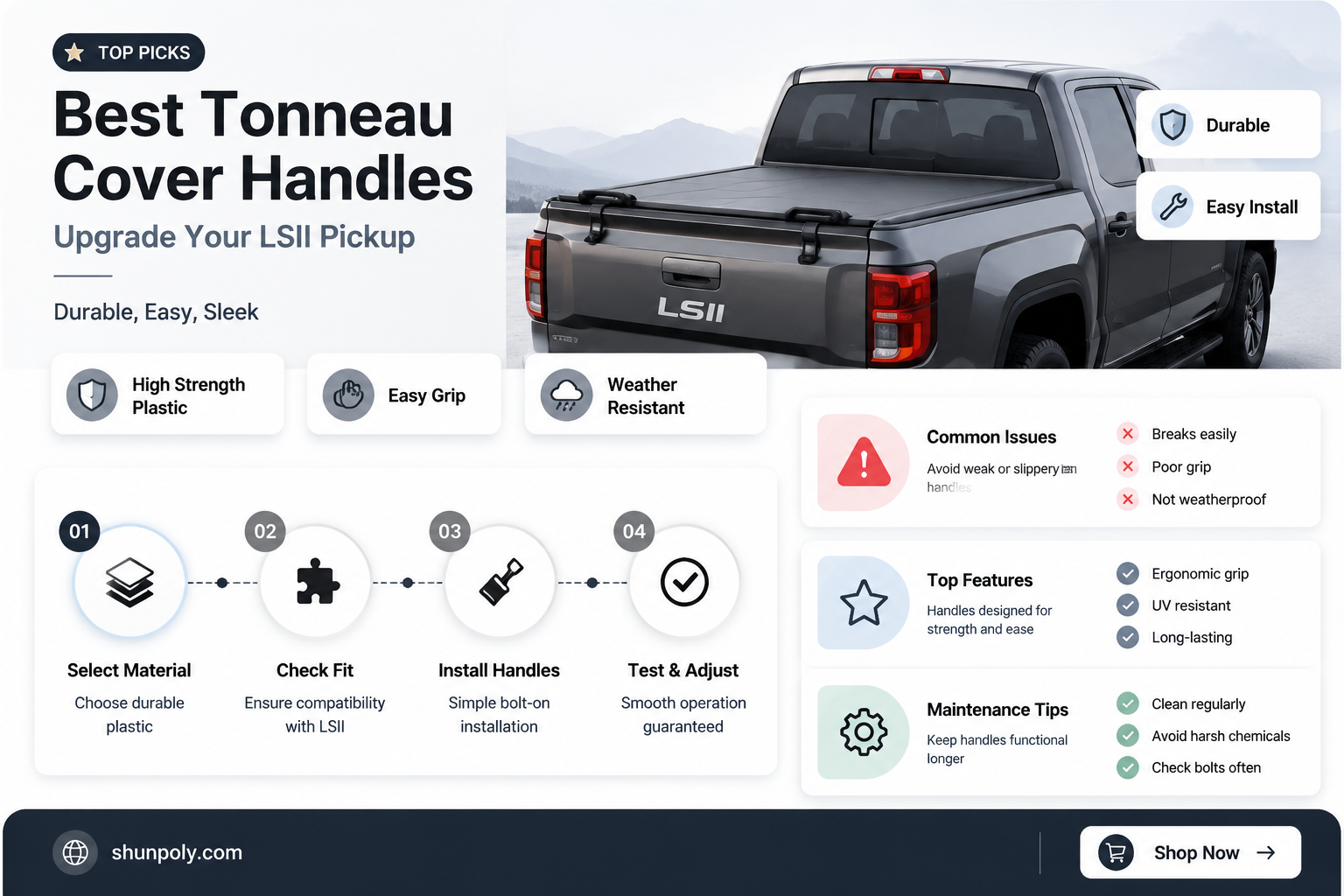 are lsii tonneau cover plastic handle