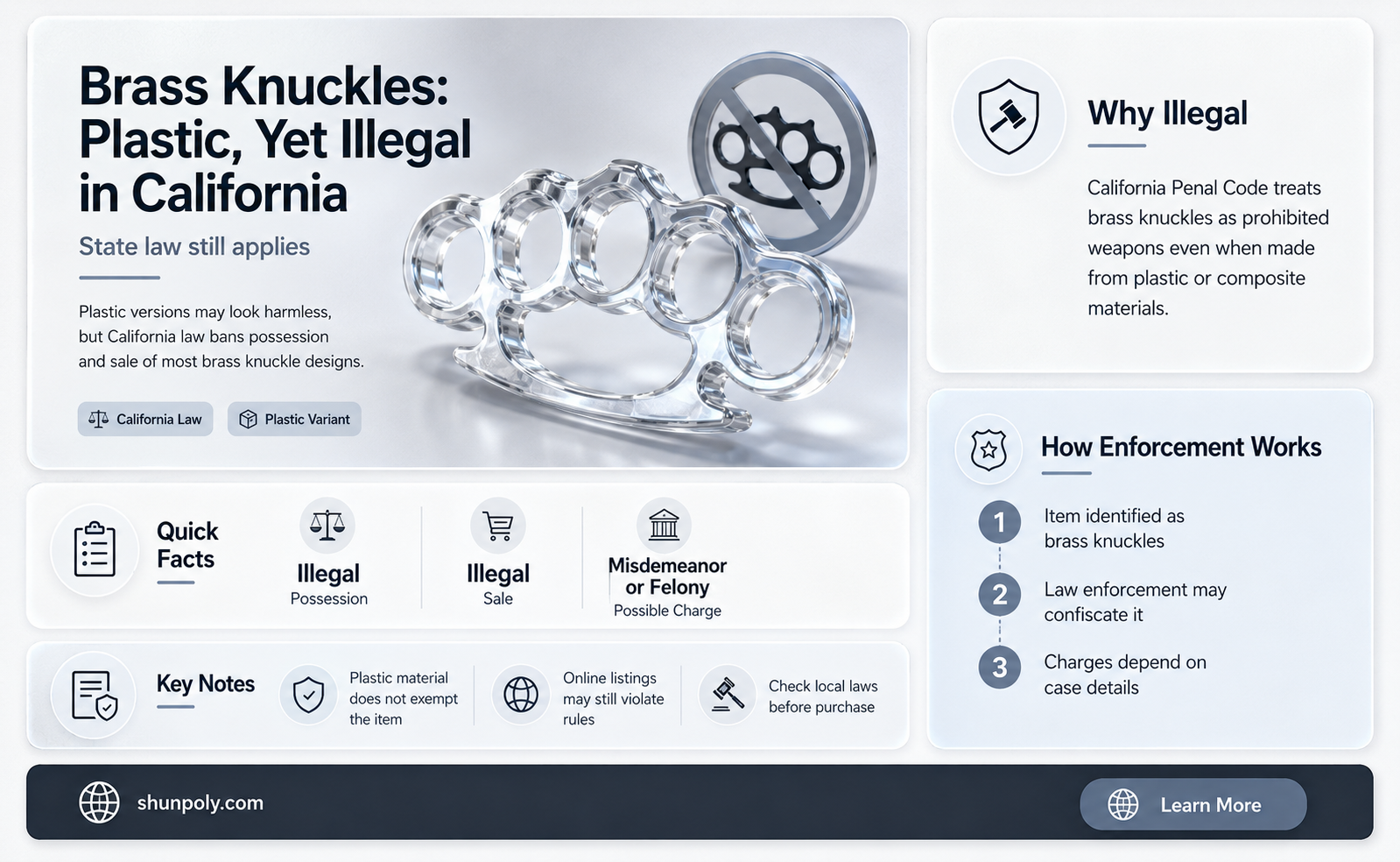 are plastic brass knuckles legal in california