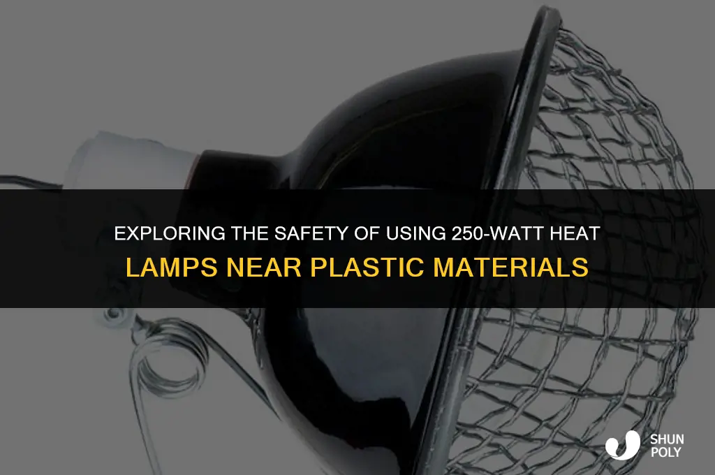 can 250 watt heat lamp be near plastic