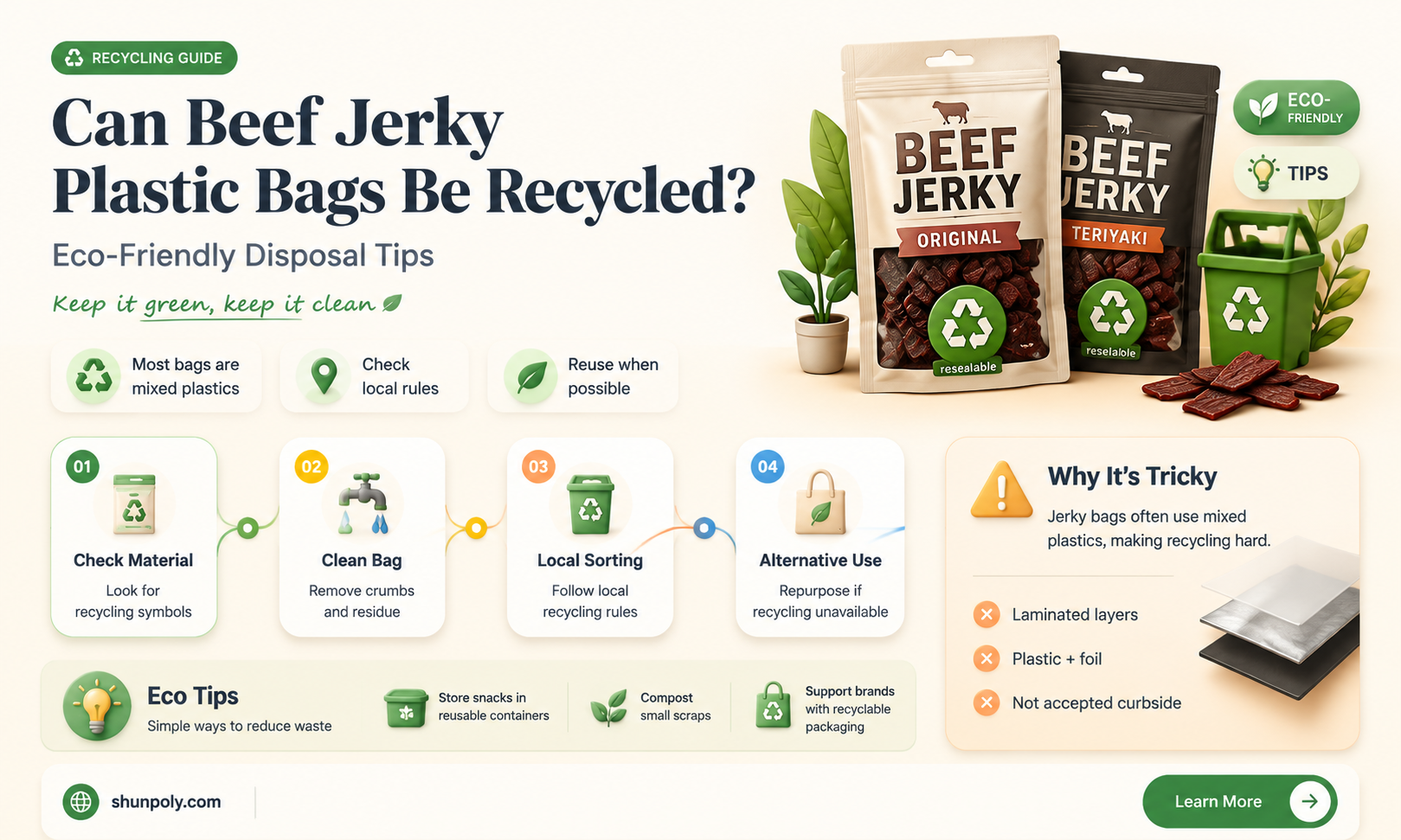 are plastic bags for beef jerky recyclable