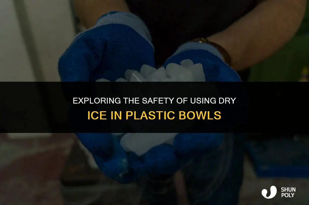 can dry ice be put in a plastic bowl
