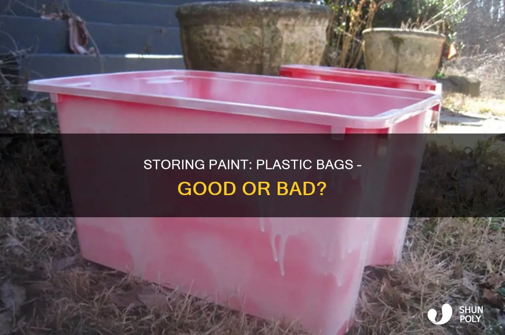 can i store paint in plastic bags