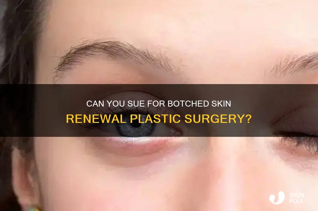 can i sue for bad plastic surgery for skin renoval