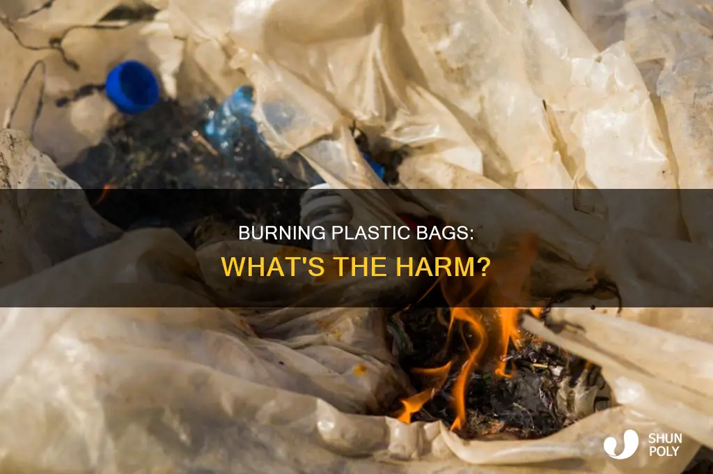 can plastic bags be burned
