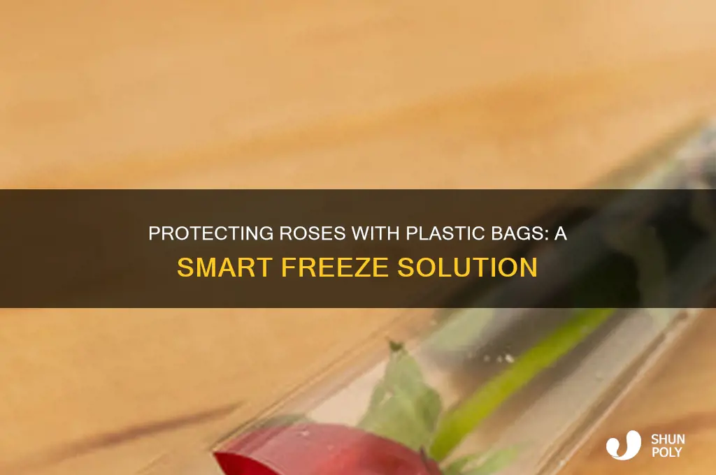 can plastic bags be used to protect roses from freeze