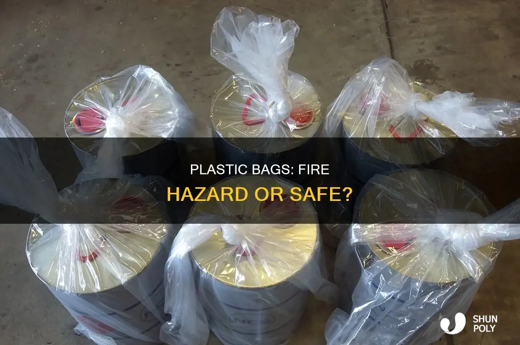 can plastic bags catch fire