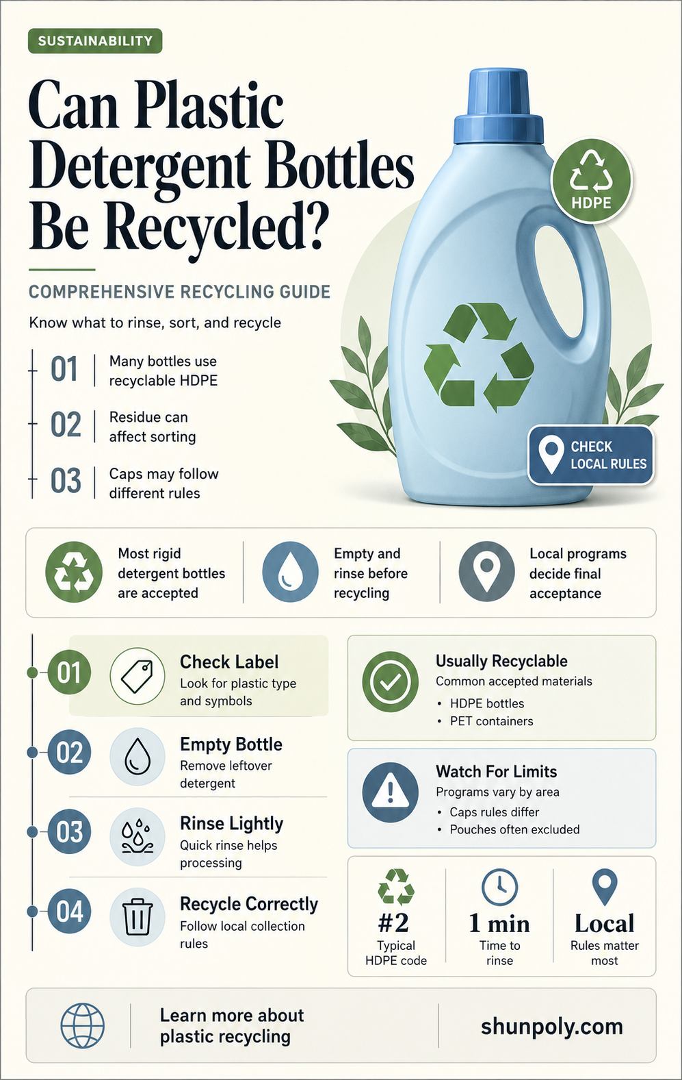 are plastic detergent bottles recyclable