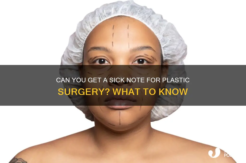 can you get a sick note for plastic surgery