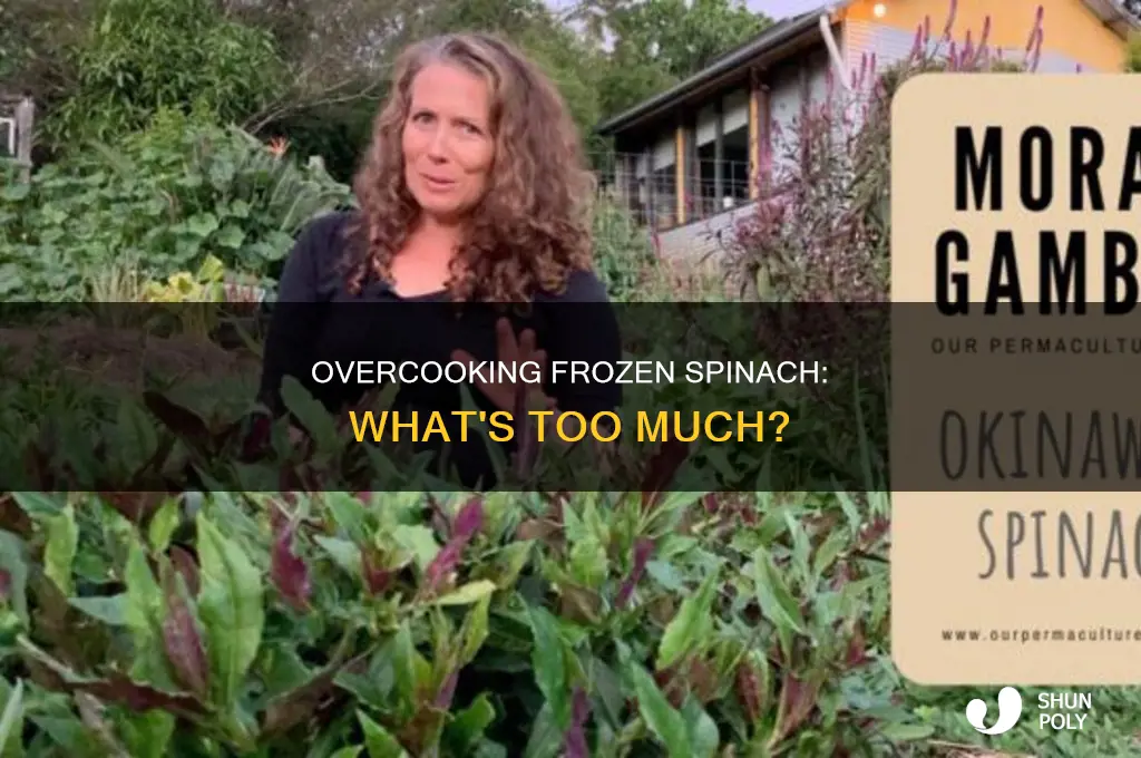 can you overcook a frozen plastic bag of spinach