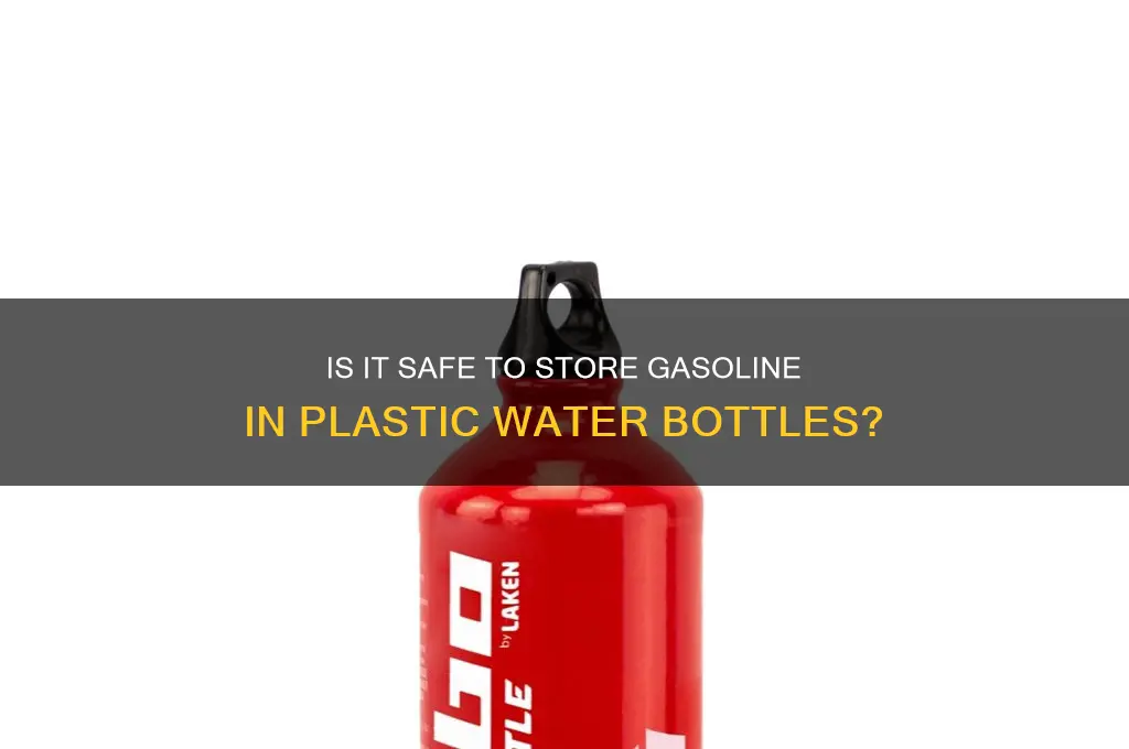 can you put gas in a plastic water bottle