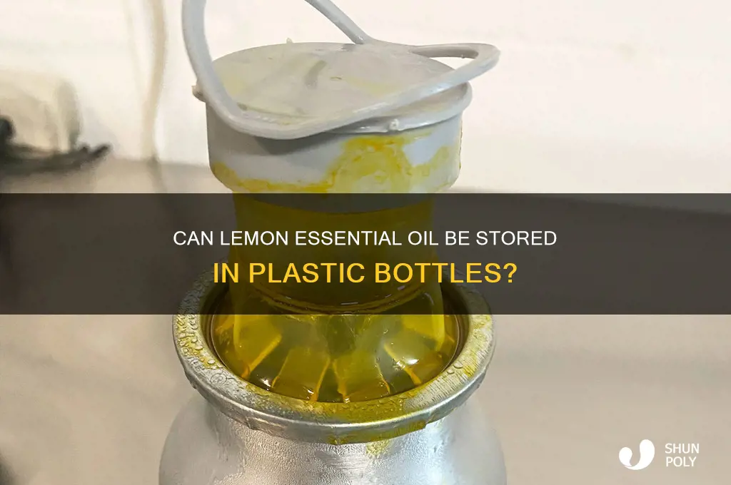 can you put lemon essential oil in plastic bottle