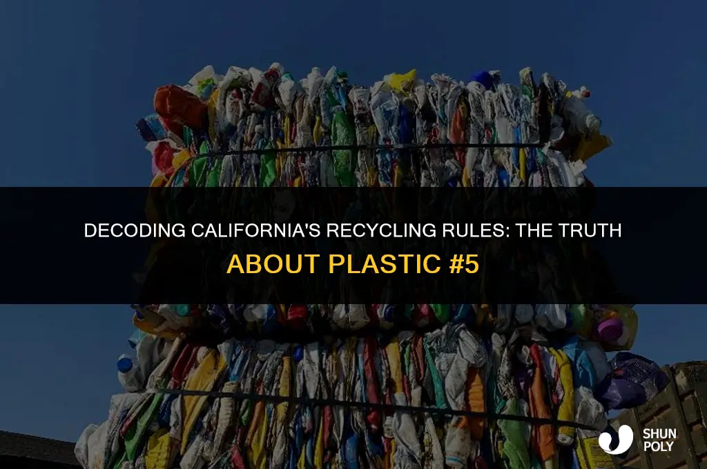 can you recycle 5 plastic in california