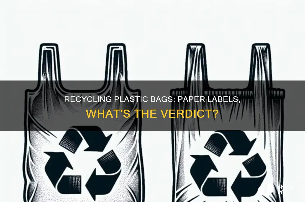 can you recycle plastic bags with paper labels