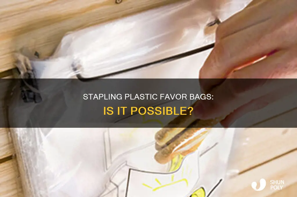 can you staple on the plastic favor bags