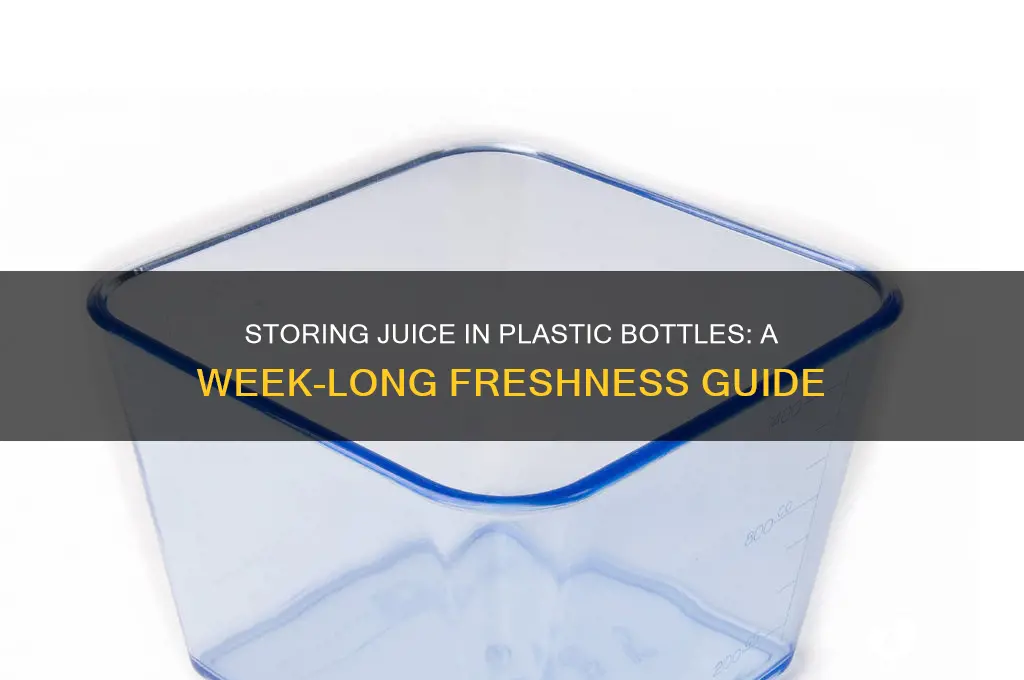 can you store juice for the week in plastic bottle
