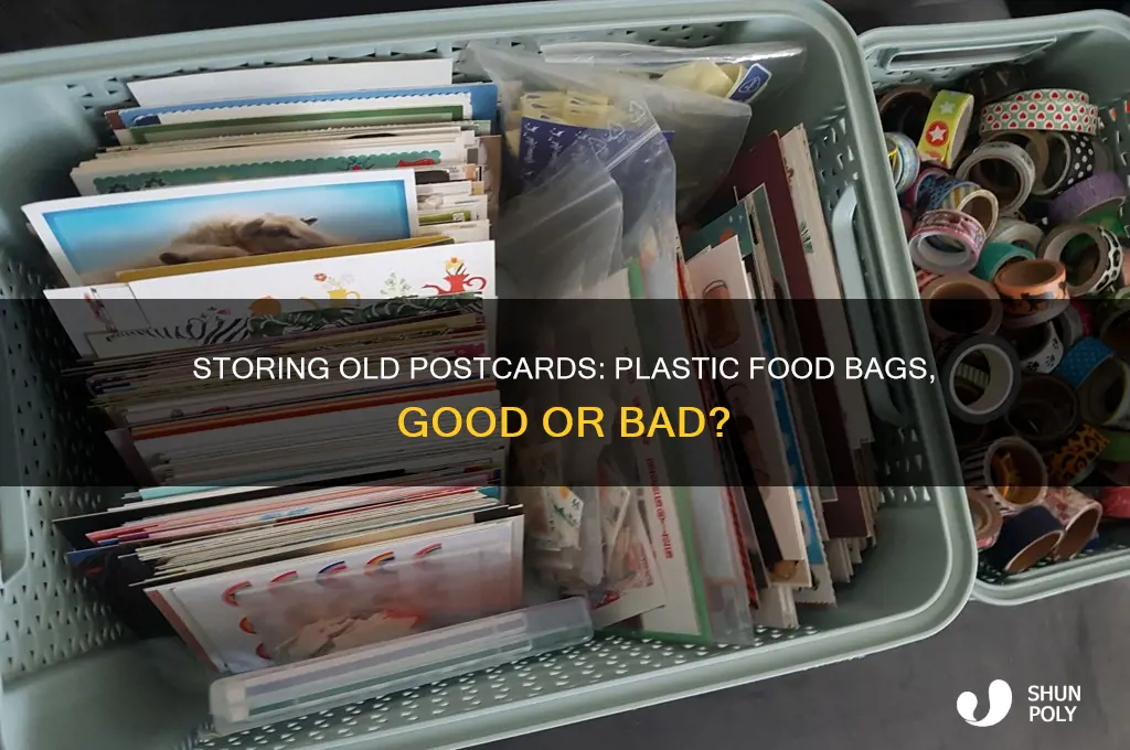 can you store old postcards in plastic food storage bags