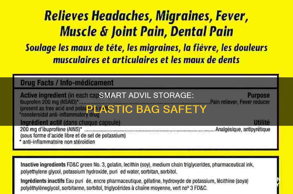 can you take advil in a plastic bag