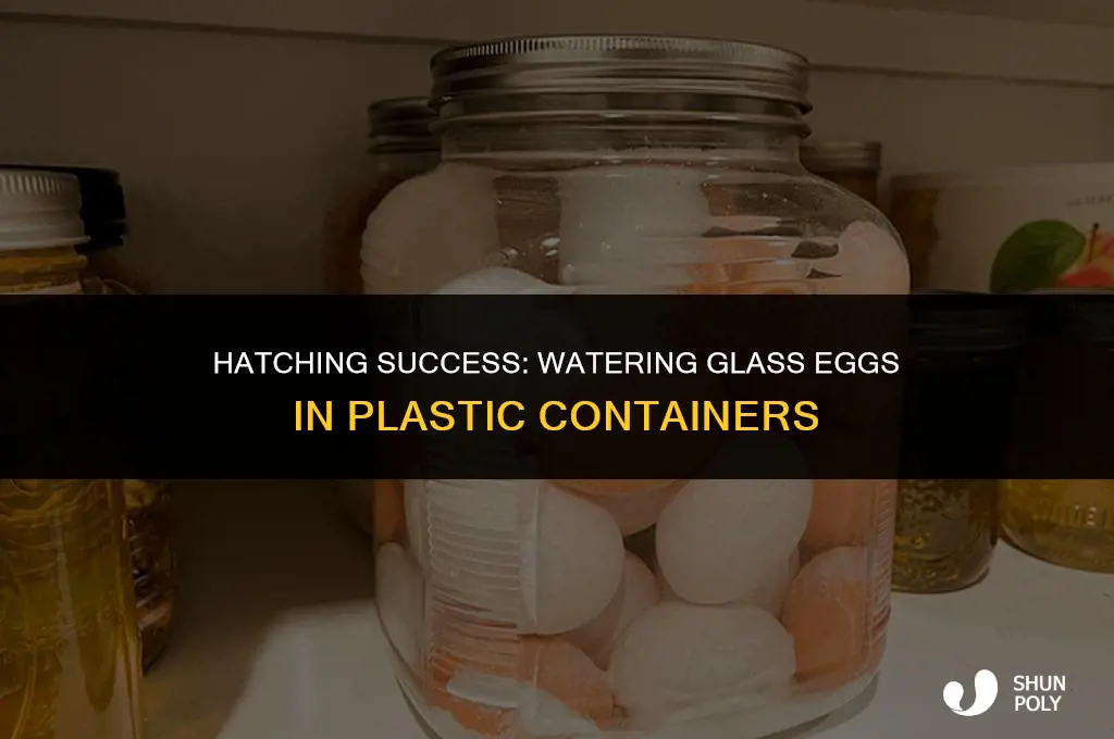 can you water glass eggs in plastic containers