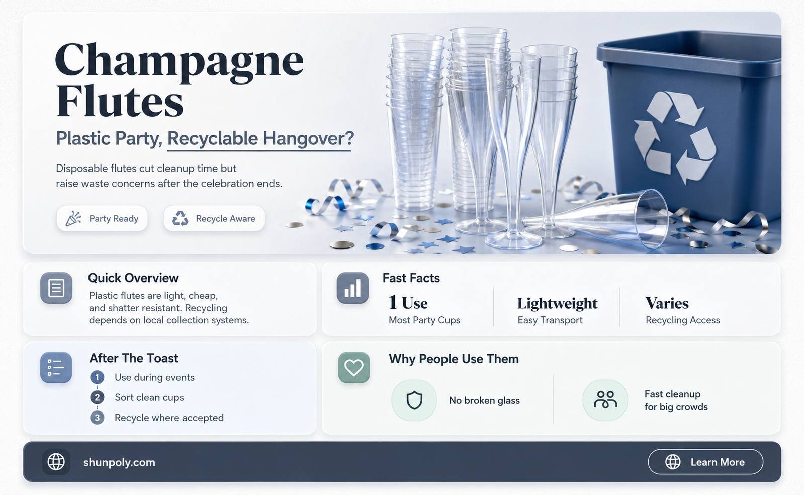 are plastic champagne flutes recyclable