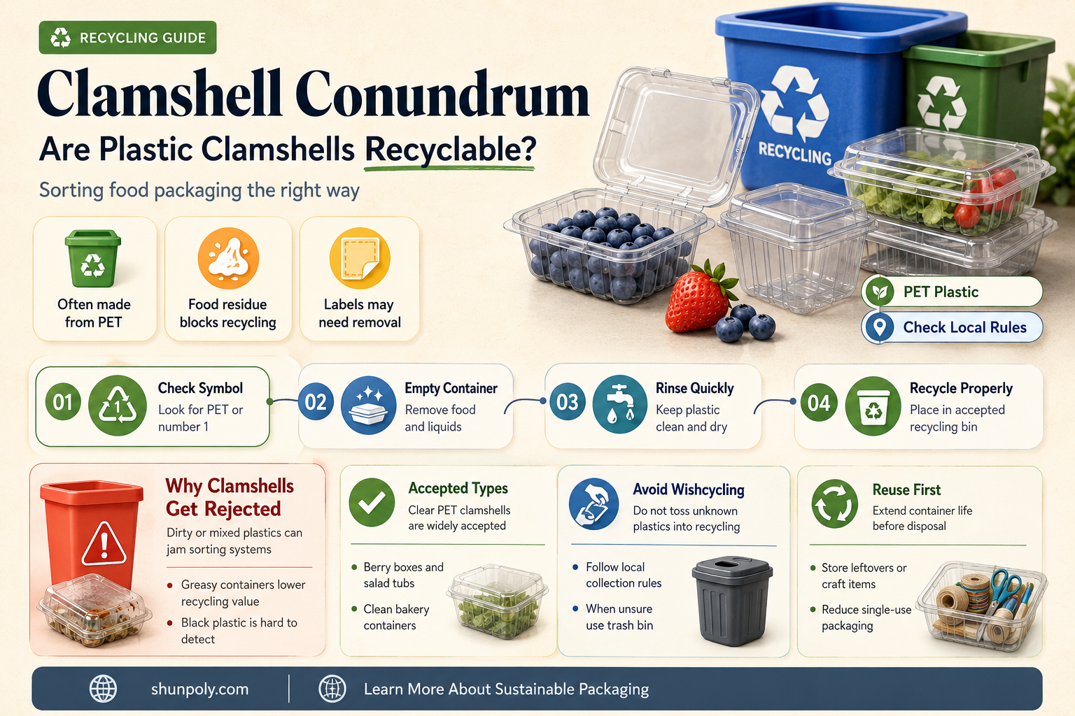 are plastic clamshells recyclable