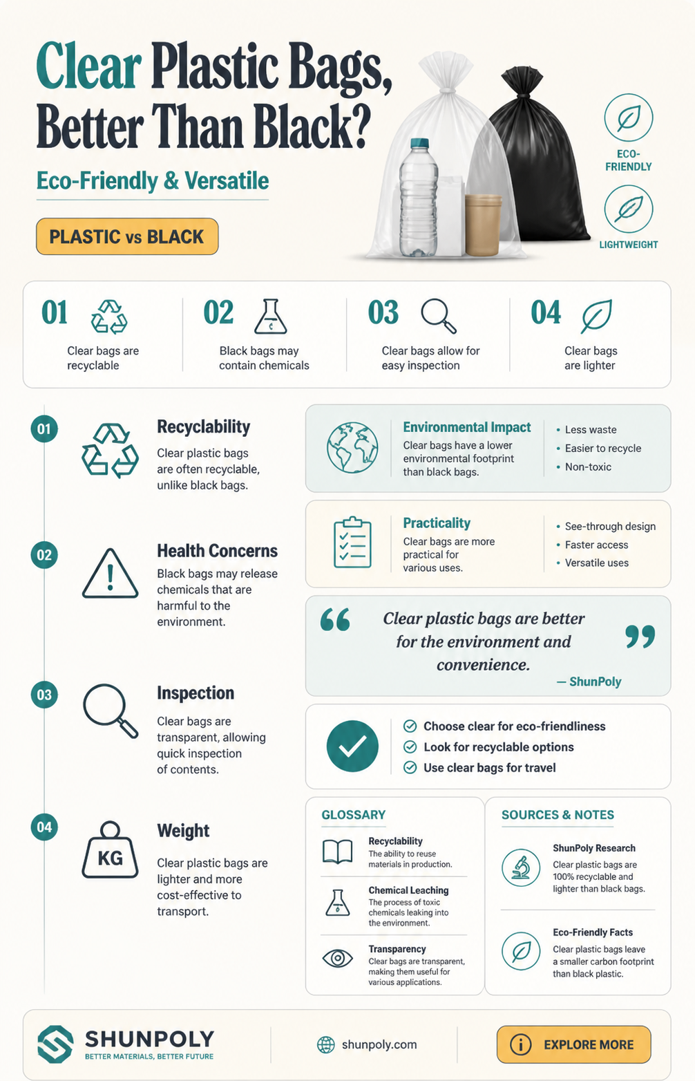 are clear plastic bags better than black