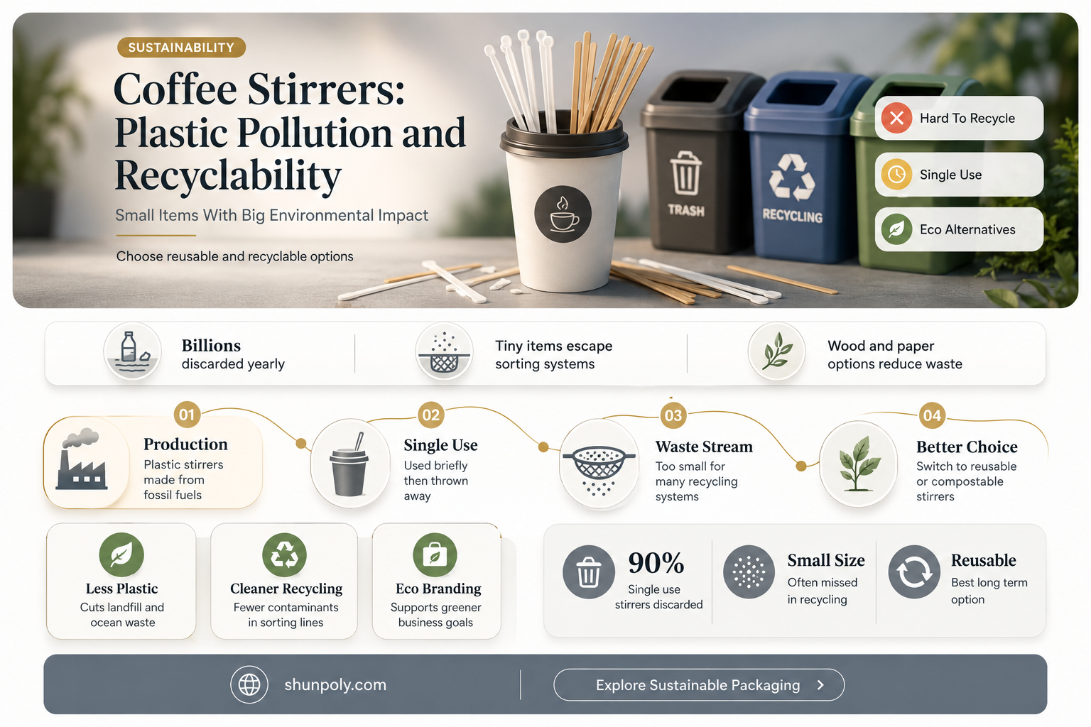 are plastic coffee stirrers recyclable