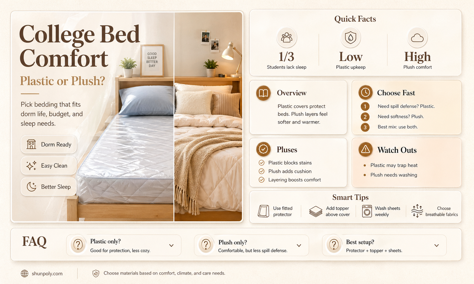are all college beds hard plastic