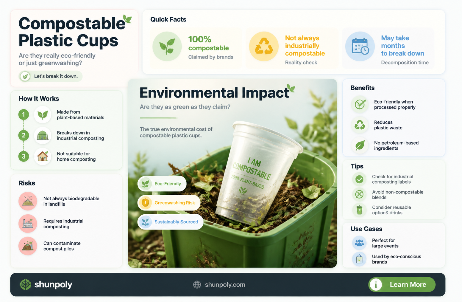 are compostable plastic cups really compostable