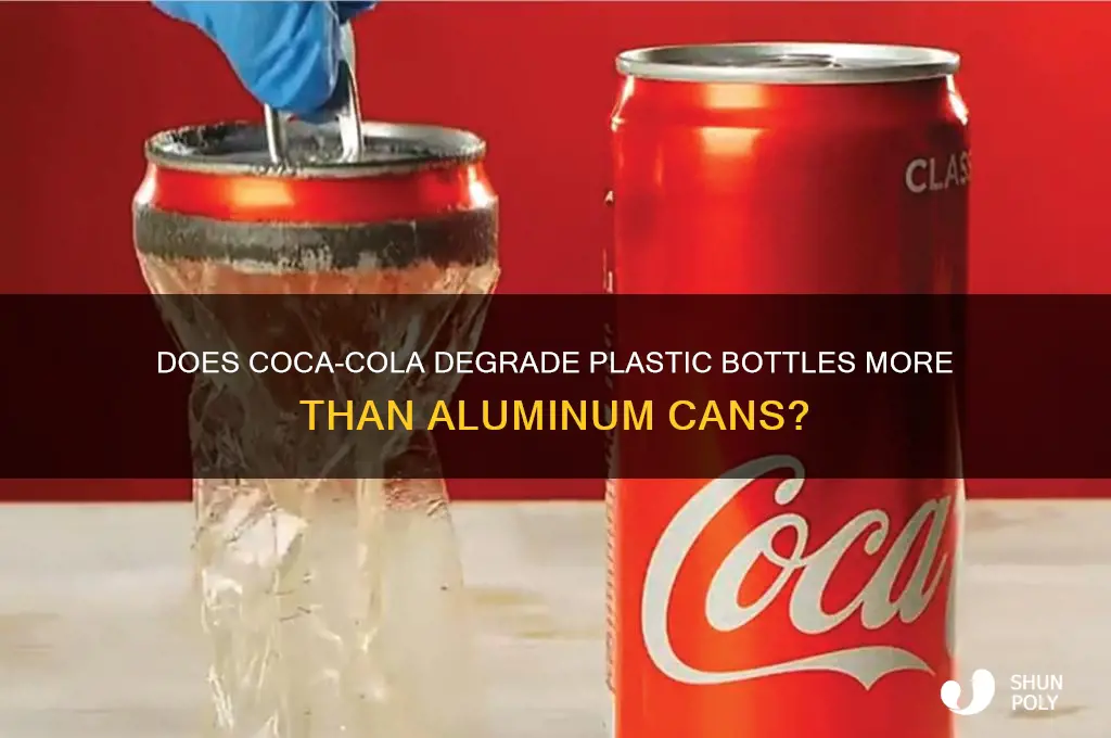 could coka cola affect plastic bottle and not in cans
