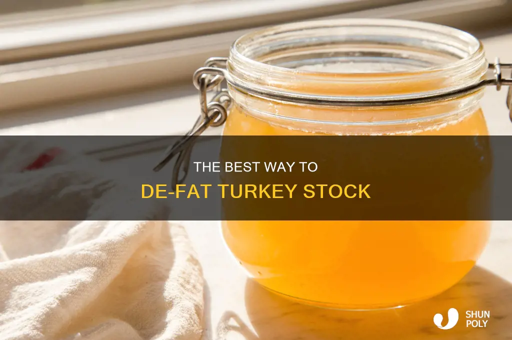 de-fating turkey stock using a plastic bag